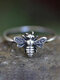 خاتم Bee معدني عتيق خاتم حيوان ثلاثي الأبعاد بسيط - فضة