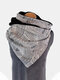 Women Cotton Striped Pattern Casual Thicken Warmth Shawl Scarf - Gray