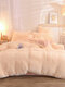 4Pcs AB Sided Plain Color Crystal Velvet Comfy Bedding Duvet Cover Set Pillowcase Adults Bed Duvet Set - Apricot