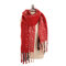 Women Ethnic Style Tassel Woolen Blending Scarf Shawl Casual Warm Breathable Sunscreen Scarf - Red
