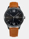 18 Colors Faux Leather Men Business Casual Normal Quartz Watches - #11