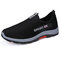 Men Mesh Breathable Slip Resistant Slip On Outdoor Casual Sneakers - Black