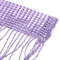 String Line Door Curtain Ribbon Room Divider Window Panel Fringe Tassel Beaded - Light Purple