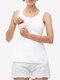 Multi-functional Maternity Striped Print Nursing Vest - White