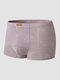 Men Modal Lion Print Applique Lightly Lined Soft Elastic Breathable Boxers Briefs - Pink