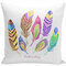 Creative Embroidery Hd Print Pillowcase Butterfly Flower Bird Feather Home Fabric Sofa Cushion Cover (Cover Only,No Insert) - #08