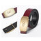 125CM Men Business Copper Buckle Genuine Leather Belt Durable Bright Automatic Buckle Belt - Brown