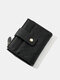Women Artificial Leather Elegant Zip Design Bi-fold Short Wallet Large Capacity Stylish Purse - Black