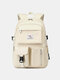 Women Large Capacity Splashproof Multi-function Multi-pocket Backpack - Beige