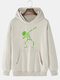 Men 100% Cotton Halloween Fluorescence SKull Printed Hoodies - Khaki