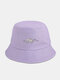 Unisex Cotton Snake Pattern Print Simple Versatile Sunscreen Bucket Hat - Light Purple