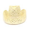 Womens Summer Hollow Breathable Exquisite Straw Hat Outdoor Travel Sun Jazz Cap - White