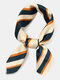 महिला रेशम धारीदार ज्यामितीय प्रिंट सजावटी फैशन ऑल-मैच स्क्वायर स्कार्फ - #03