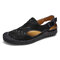 Men Closed Toe Outdoor Non Slip Microfiber Leather Sandals - Black