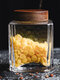 Irregular Coffee Bean Glass Storage Tank Wooden Cover Tea Tank Dried Fruit Kitchen Storage Tank - #03
