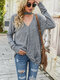 Fashion Solid Color V-neck Long Sleeve Plus Size Sweater for Women - Grey