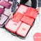 6 Pcs/Set Square Travel Luggage Storage Bags Clothes Organizer Pouch Case - Red