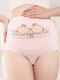 Maternity Adjustable Cotton High Waist Care Abdomen Cartoon Panties - Pink