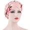 Women Printed Beanie Hat Ethnic Style Elastic Hat - Pink