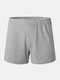 Plain Color Cotton Cozy Lounge Breathable Sleepwear Mini Sport Shorts - Light Grey