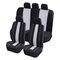 8Pcs Polyester Fabric Car Front and Back Seat Cover Cushion Protector for Five Seats Car - Grey