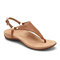 Women Metal Clip Toe Buckle Flip Flops Casual Flat Slingback Sandals - Brown