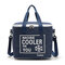 オックスフォード布断熱パッケージ屋外ピクニックアルミランチバッグ断熱コールドランチバッグ - 紺