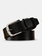 JASSY 105-125cm Men's Retro Business Casual PU Faux Leather Pin Buckle Belt - Black