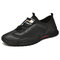 Men Casual Breathable Elastic Lace Soft Sole Outdoor Driving Casual Shoes - Black