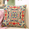 Funda de cojín de lino de algodón estilo flor colorida Soft Throw Pillow Caso Decoración de sofá para el hogar - #1