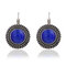 Ethnic Opal Dangle Earrings Carved Vintage Tibetan Silver Bohemian Crystal Earrings for Women - Royal