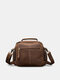 Menico Men's Faux Leather Casual Camcorder Messenger Bag Large Capacity Multifunctional Tote - Brown