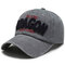 Men Outdoor Personalized Edging Washed Denim Baseball Cap Sunshade Hat - Gray