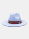 JASSY Men's Felt Fashion Outdoor Casual Sunshade Flat Brim Hat Fedora Hat Bucket Hat - #26