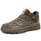 Men Retro Suede Non Slip Warm Lining Outdoor Casual Boots  - Khaki