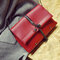 Women Tassel Little Square Clutches Bag PU Leather Crossbody Bag - Red