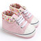 Baby Toddler Shoes Cute Comfy Non Slip Soft Lace-up Casual Canvas Shoes - Pink