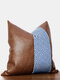 1PC Cotton Stitching Geometric Diamond Pattern Modern Creative Nordic Home Sofa Couch Car Bed Decorative Cushion Pillowcase Throw Cushion Cover - Blue