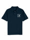 Chemises de golf décontractées à manches courtes pour hommes avec lettres imprimées sur la poitrine - Bleu foncé