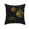 Golden Black Christmas Series Microfiber Cushion Cover Home Sofa Winter Soft Throw Pillow Case - #11