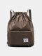 Women Nylon Brief Waterproof Large Capacity Foldable Sport Backpack - Coffee