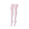 Solid Color Bright Silk Long High Socks Thickening Long Plus Fat Cotton Thin Section And Over Knee Socks - 61-2 thin section bright silk over knee socks white