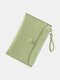 Women Faux Leather Fashion Multi-Compartments Multifunction Slim Short Wallet Coin Purse - Green