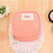 Bonbonfarben Baumwolle Leinen Kosmetiktasche Organizer mit Reißverschluss Taschen Tragbarer Aufbewahrungsbehälter - rot