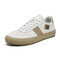 Men Stylish PU Lace Up Sport Casual Skate Shoes - White