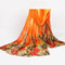 180CM Women Voile Coral Flower Printing Scarf Casual Long Size Warm Soft Shawls - Orange