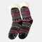 Jacquard And Velvet Anti-ski Socks Thickening Lambskin Knit Socks - Rose