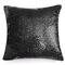 Sequins Fashion Cushion Cover Cotton Linen Pillow Case Sofa Cushion Decor - Black