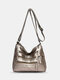 Women Vintage Anti-theft Multi-pocket PU Leather Crossbody Bag Shoulder Bag - Copper