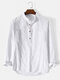 Mens Basic Solid 100% Cotton Double Pockets Casual Henley Shirt - White